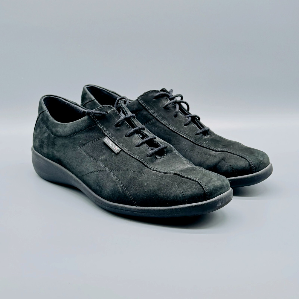 Mephisto Shoes Womens 10 Black Suede Oxford Black Lace Up Low Comfort Casual